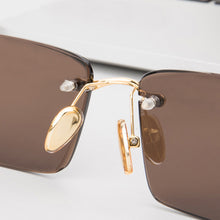 Load image into Gallery viewer, Rimless Glass Sunglasses Man Woman Vintage Natural Crystal Stone Sun Glasses Acetate Glasses Frame Retro  UV400
