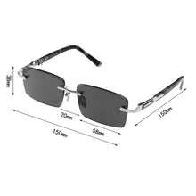 Load image into Gallery viewer, Rimless Glass Sunglasses Man Woman Vintage Natural Crystal Stone Sun Glasses Acetate Glasses Frame Retro  UV400