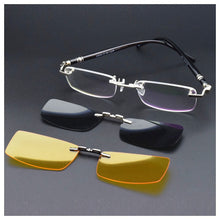 Load image into Gallery viewer, Rimless Glasses Eyeglasses Small Optical Spectacles Yellow night vision goggles Magnetic Polarized Sunglasses Clip UV400 Goggles