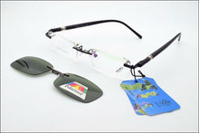 Load image into Gallery viewer, Rimless Glasses Eyeglasses Small Optical Spectacles Yellow night vision goggles Magnetic Polarized Sunglasses Clip UV400 Goggles