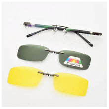 Load image into Gallery viewer, Rimless Glasses Eyeglasses Small Optical Spectacles Yellow night vision goggles Magnetic Polarized Sunglasses Clip UV400 Goggles