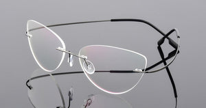 Rimless Glasses Frame Titanium alloy Ultralight Eyeglasses Frameless Cat Eye Screwless Eyewear Myopia Optical Frame F860