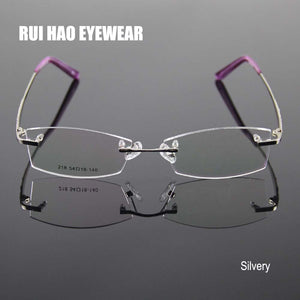 Rimless Glasses Frame Women Rectangle Eyewear Frames Eyeglasses Women Frame Prescription Spectacles Women grau