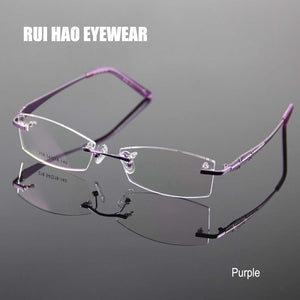 Rimless Glasses Frame Women Rectangle Eyewear Frames Eyeglasses Women Frame Prescription Spectacles Women grau