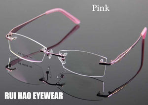 Rimless Glasses Frame Women Rectangle Eyewear Frames Eyeglasses Women Frame Prescription Spectacles Women grau