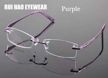 Carica l&#39;immagine nel visualizzatore di Gallery, Rimless Glasses Frame Women Rectangle Eyewear Frames Eyeglasses Women Frame Prescription Spectacles Women grau