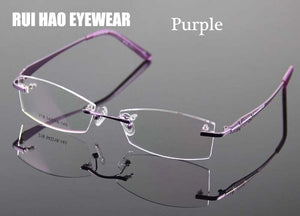 Rimless Glasses Frame Women Rectangle Eyewear Frames Eyeglasses Women Frame Prescription Spectacles Women grau