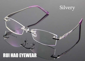 Rimless Glasses Frame Women Rectangle Eyewear Frames Eyeglasses Women Frame Prescription Spectacles Women grau
