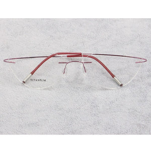 Rimless Glasses Frame Women Titanium Ultralight Eyeglasses Prescription Frameless Cat Eye Eyewear Myopia Optical Frame
