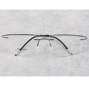 Rimless Glasses Frame Women Titanium Ultralight Eyeglasses Prescription Frameless Cat Eye Eyewear Myopia Optical Frame