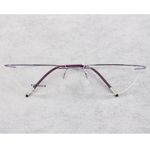 Rimless Glasses Frame Women Titanium Ultralight Eyeglasses Prescription Frameless Cat Eye Eyewear Myopia Optical Frame