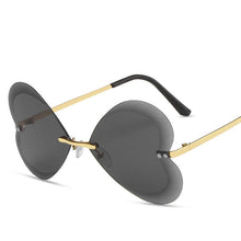 Load image into Gallery viewer, Rimless Heart Sungalsses Black Beautiful Sunglasses Beautifly 2023 Brand Desinger Cut Lens Sun Glasses For Female