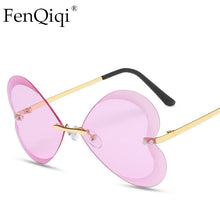 Load image into Gallery viewer, Rimless Heart Sungalsses Black Beautiful Sunglasses Beautifly 2023 Brand Desinger Cut Lens Sun Glasses For Female