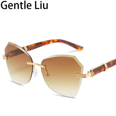 Rimless Irregular Sunglasses Women 2023  Brand Square Frameless Sun Glasses for Men Vintage Eyewear Gafas De Sol
