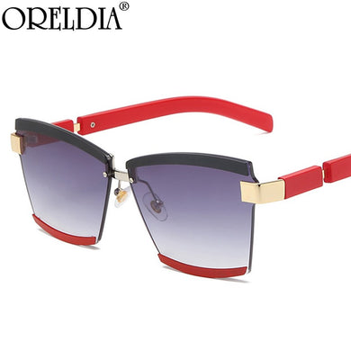 Rimless  Sunglasses Square Men Women Shades UV400 Vintage Glasses Lady Brand Designer Gradient Shades Eyeglasses