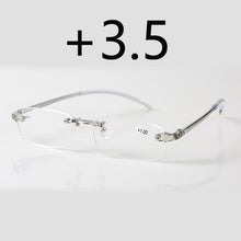 Load image into Gallery viewer, Rimless Myopia Glasses Men Women Ultralight Shortsighted Nearsighted -1 -1.5 -2.0 To -4.0 , Hyperopia +1.0 +1.5 +2.0 To +4.0