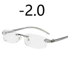 Load image into Gallery viewer, Rimless Myopia Glasses Men Women Ultralight Shortsighted Nearsighted -1 -1.5 -2.0 To -4.0 , Hyperopia +1.0 +1.5 +2.0 To +4.0