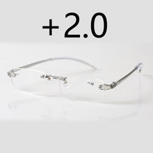 Load image into Gallery viewer, Rimless Myopia Glasses Men Women Ultralight Shortsighted Nearsighted -1 -1.5 -2.0 To -4.0 , Hyperopia +1.0 +1.5 +2.0 To +4.0