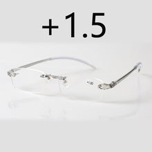Load image into Gallery viewer, Rimless Myopia Glasses Men Women Ultralight Shortsighted Nearsighted -1 -1.5 -2.0 To -4.0 , Hyperopia +1.0 +1.5 +2.0 To +4.0