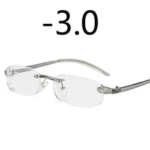 Load image into Gallery viewer, Rimless Myopia Glasses Men Women Ultralight Shortsighted Nearsighted -1 -1.5 -2.0 To -4.0 , Hyperopia +1.0 +1.5 +2.0 To +4.0