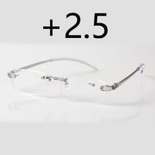 Load image into Gallery viewer, Rimless Myopia Glasses Men Women Ultralight Shortsighted Nearsighted -1 -1.5 -2.0 To -4.0 , Hyperopia +1.0 +1.5 +2.0 To +4.0