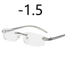 Load image into Gallery viewer, Rimless Myopia Glasses Men Women Ultralight Shortsighted Nearsighted -1 -1.5 -2.0 To -4.0 , Hyperopia +1.0 +1.5 +2.0 To +4.0