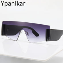 Load image into Gallery viewer, Rimless Sunglasses 2023 Women One Piece Retro Square Sun Glasses Big Frame Flat Retro Glasses Oversized Pilot Gradient