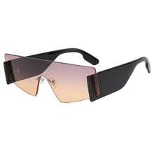Load image into Gallery viewer, Rimless Sunglasses 2023 Women One Piece Retro Square Sun Glasses Big Frame Flat Retro Glasses Oversized Pilot Gradient