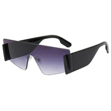 Load image into Gallery viewer, Rimless Sunglasses 2023 Women One Piece Retro Square Sun Glasses Big Frame Flat Retro Glasses Oversized Pilot Gradient