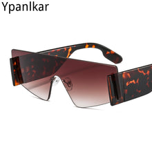 Load image into Gallery viewer, Rimless Sunglasses 2023 Women One Piece Retro Square Sun Glasses Big Frame Flat Retro Glasses Oversized Pilot Gradient