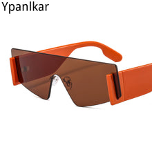 Load image into Gallery viewer, Rimless Sunglasses 2023 Women One Piece Retro Square Sun Glasses Big Frame Flat Retro Glasses Oversized Pilot Gradient