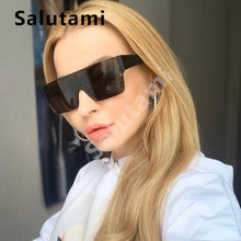 Load image into Gallery viewer, Rimless One Piece Square Sunglasses For Women Oversize Flat Sun Glasses Men Vintage White Silver Mirror Shades Ins  Eyewear