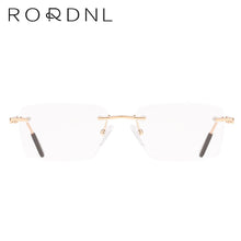 Load image into Gallery viewer, Rimless Prescription Eyeglasses Frame for Men Myopia Optical Glasses Frame Male Rectangle Alloy Spectacles Frame Brand