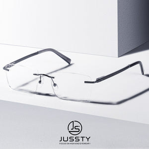 Rimless Prescription Glasses Frame Men Myopia Optical Eyeglasses Frame Male Clear Luxuyr Brand High End Korean Spectacles Frame