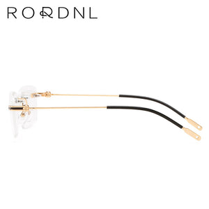 Rimless Prescription Glasses Frame for Men Myopia Optical Eyeglasses Frames Male Alloy Rectangle Spectacles Frame Brand