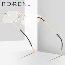 Load image into Gallery viewer, Rimless Prescription Glasses Frame for Men Myopia Optical Eyeglasses Frames Male Alloy Rectangle Spectacles Frame Brand