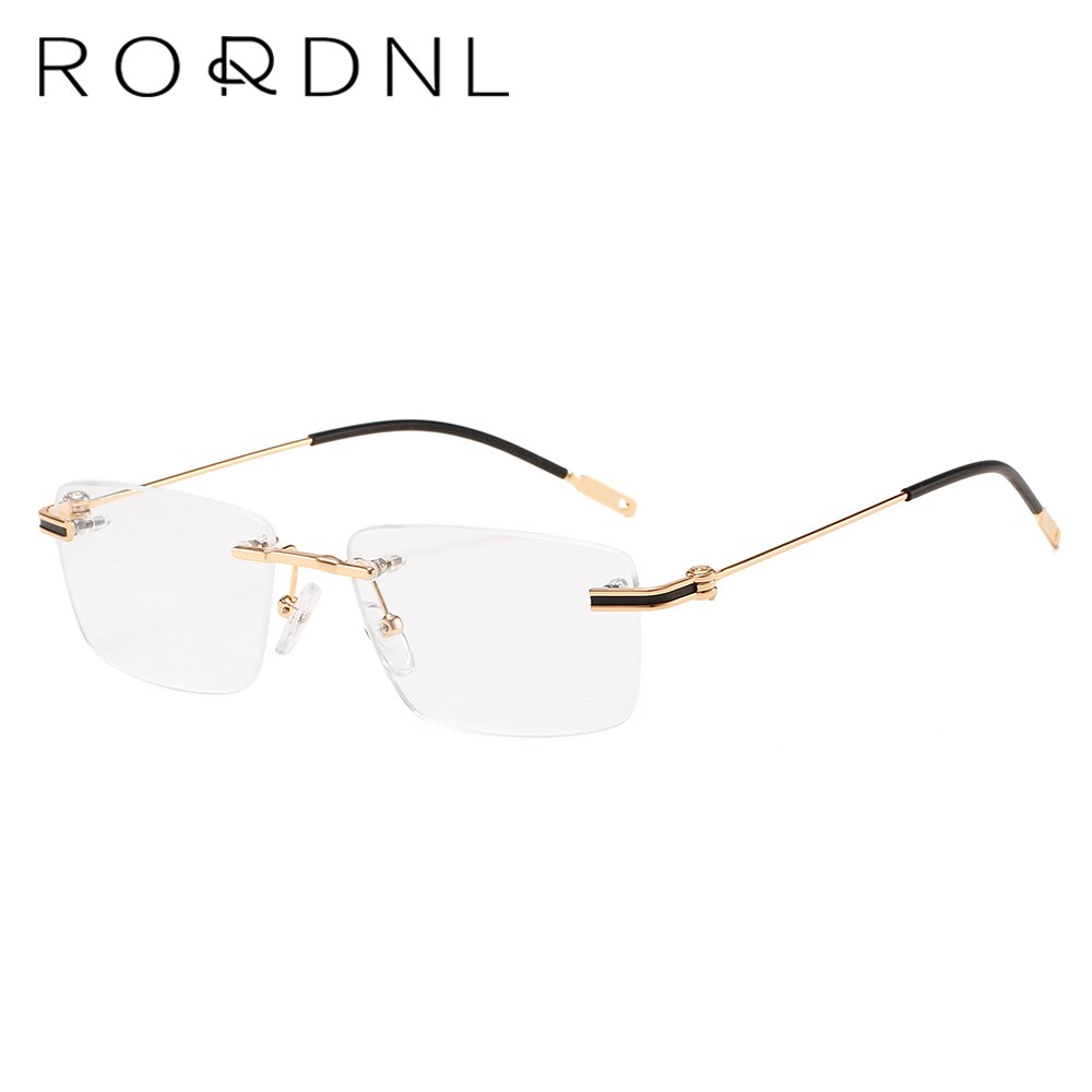 Rimless Prescription Glasses Frame for Men Myopia Optical Eyeglasses Frames Male Alloy Rectangle Spectacles Frame Brand