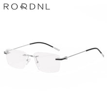 Load image into Gallery viewer, Rimless Prescription Glasses Frame for Men Myopia Optical Eyeglasses Frames Male Alloy Rectangle Spectacles Frame Brand