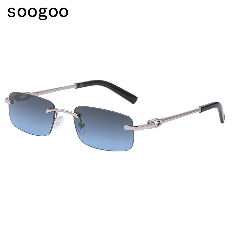 Men UV400 Sunglasses Men Women Luxury Vintage Semi-Rimless Brand Designer  Fashion Mirror Shades - FleetCart