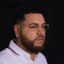 Load image into Gallery viewer, Rimless Rectangle Sunglasses Women 2023  Brand  Blue Light Frame Leopard Shade Small Square Sun Glasses For Men