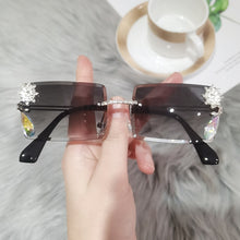 Load image into Gallery viewer, Rimless Rectangle Sunglasses Women 2023  Brand Frameless Diamond Sun Glasses for Ladies Trendy Small Frame Sunglas