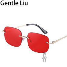 Load image into Gallery viewer, Rimless Rectangle Sunglasses Women 2023  Brand Frameless Sun Glasses for Men Funny Square Punk Eyewear Zonnebril Dames