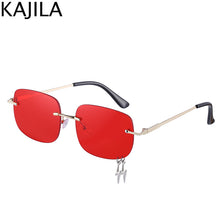 Load image into Gallery viewer, Rimless Rectangle Sunglasses Women 2023  Brand Frameless Sun Glasses for Men Funny Square Punk Eyewear Zonnebril Dames