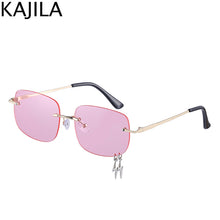 Load image into Gallery viewer, Rimless Rectangle Sunglasses Women 2023  Brand Frameless Sun Glasses for Men Funny Square Punk Eyewear Zonnebril Dames