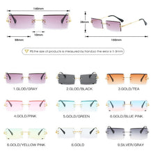 Load image into Gallery viewer, Rimless Rectangle Sunglasses Women Men&#39;s Square Brand Glassrs Shades Male Sun Glasses 2023 Oculos de sol UV400 Eyewear