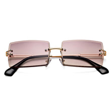 Carica l&#39;immagine nel visualizzatore di Gallery, Occhiali da sole rettangolari senza montatura da donna Occhiali quadrati senza montatura da uomo Occhiali ultraleggeri UV400 unisex 