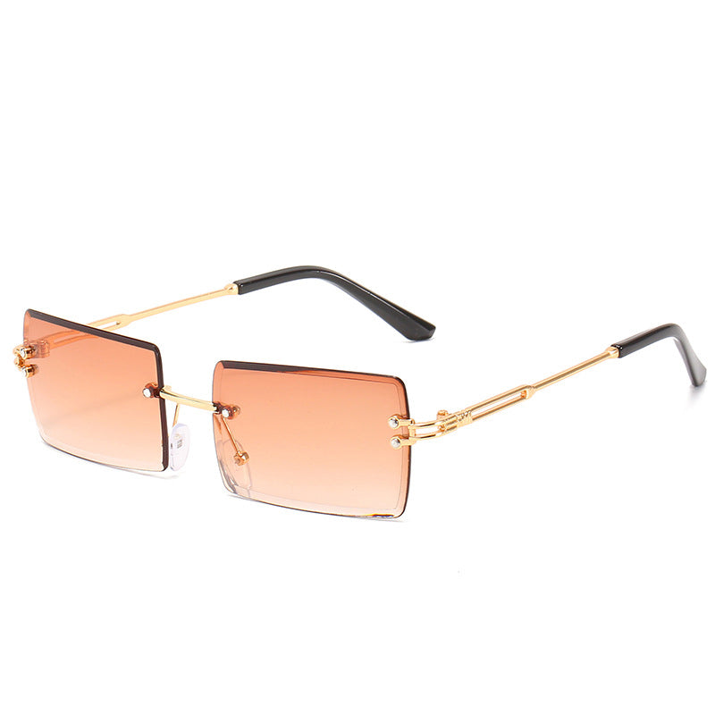 Occhiali da sole rettangolari senza montatura da donna Occhiali quadrati senza montatura da uomo Occhiali ultraleggeri UV400 unisex 