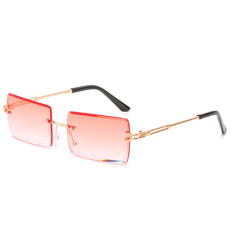 Occhiali da sole rettangolari senza montatura da donna Occhiali quadrati senza montatura da uomo Occhiali ultraleggeri UV400 unisex 