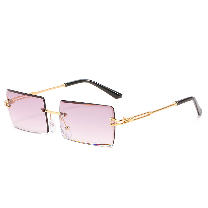 Occhiali da sole rettangolari senza montatura da donna Occhiali quadrati senza montatura da uomo Occhiali ultraleggeri UV400 unisex 