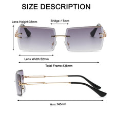 Load image into Gallery viewer, Rimless Rectangle Sunglasses for Women Frameless Square Glasses for Men Ultralight UV400 Eyewear Unisex